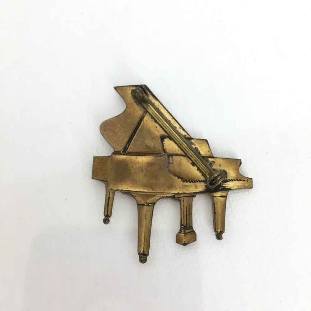 Vintage Music Brooch Pin Bundle Treble Clef Saxophone Piano And Horn Ornament